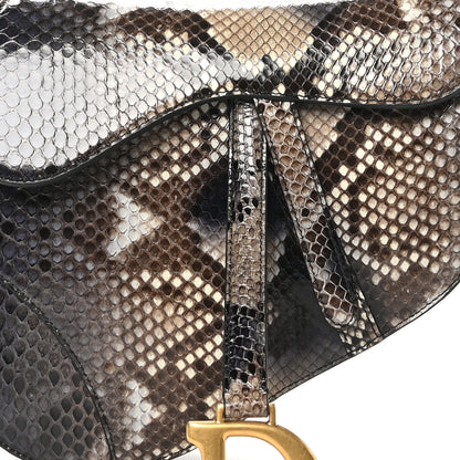 Christian Dior Snakeskin Saddle Bag Brown 8 of 11
