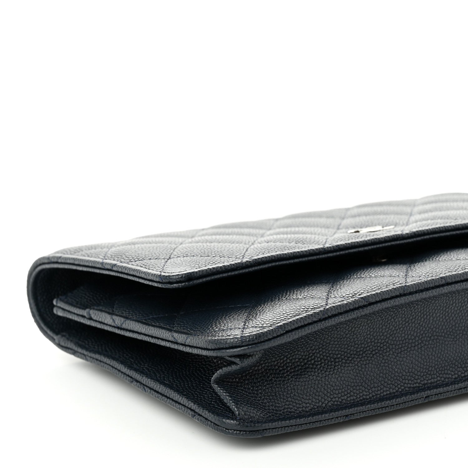 Chanel Caviar Quilted Wallet on Chain WOC Navy Blue 10 of 12