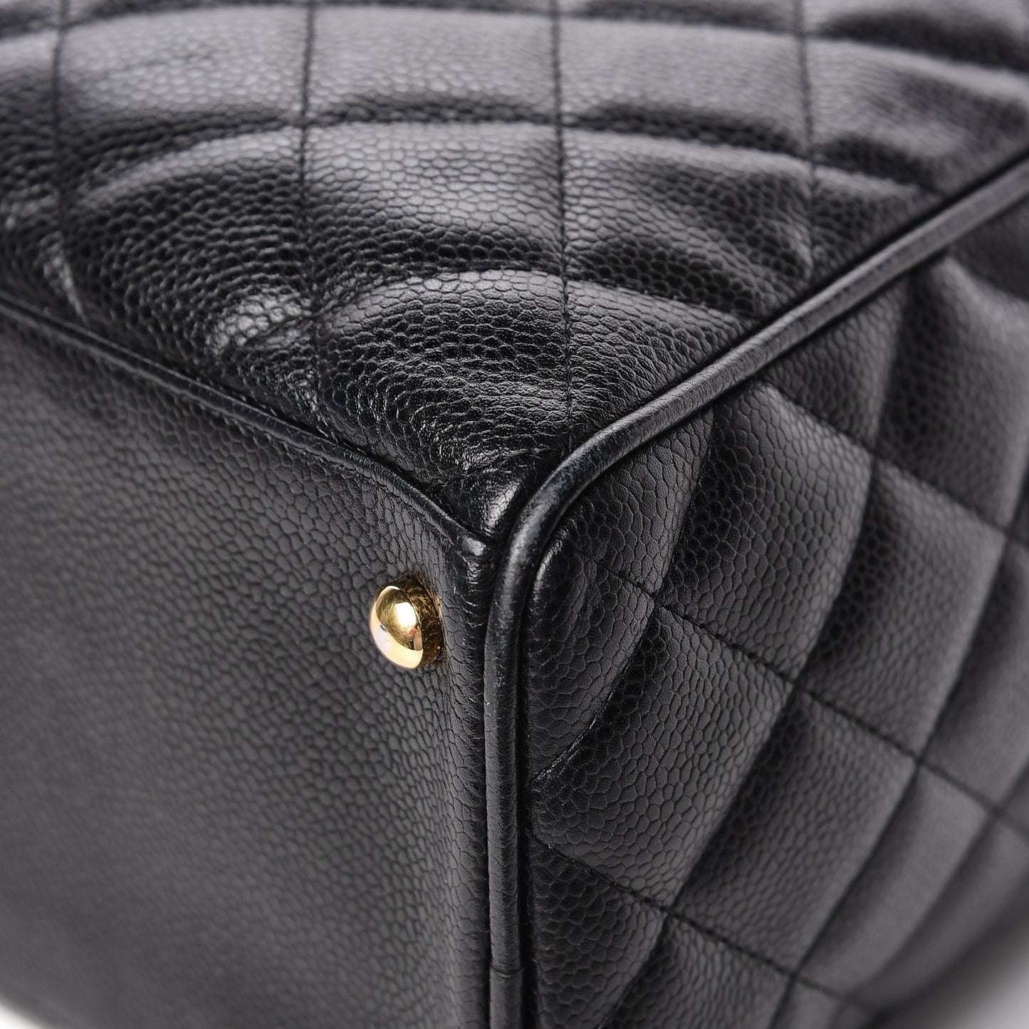 Caviar Quilted Large Bowler Black