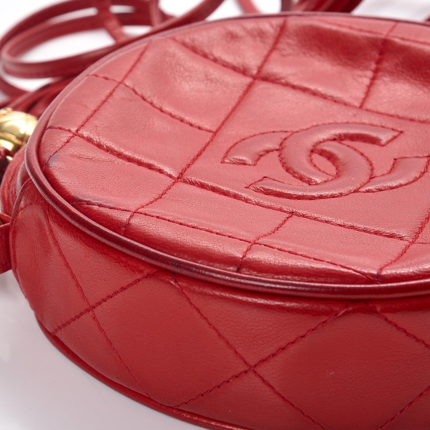 Lambskin Quilted Tassel Shoulder Bag Red
