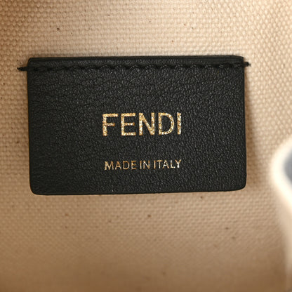Fendi Canvas Vitello King F is Fendi FF Embroidered Mini Mon Tresor Bucket Bag Grezzo Black 6 of 10