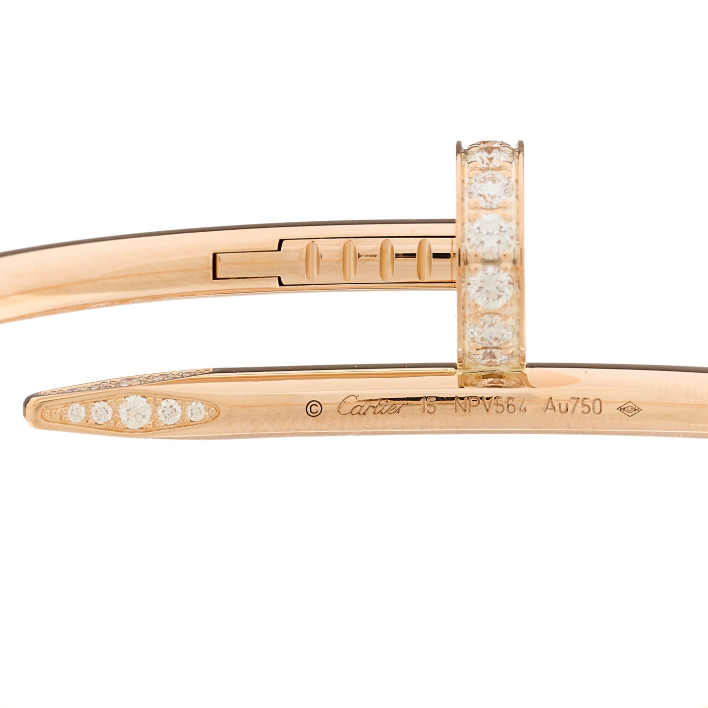18K Pink Gold Diamond Juste Un Clou Bracelet 15