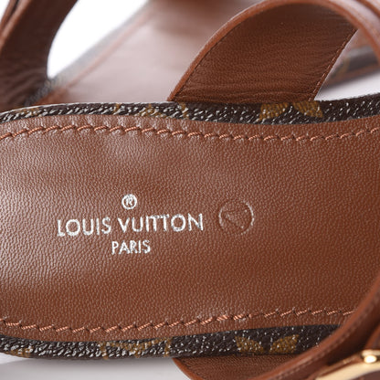 Louis Vuitton Calfskin Monogram Golden Bloom Flat Sandals 37 Gold 6 of 8