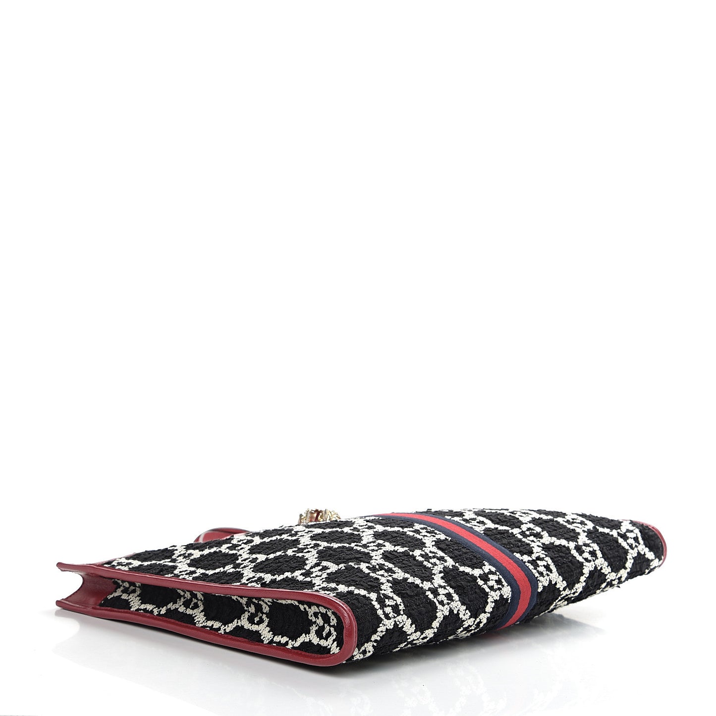 Tweed GG Monogram Large Rajah Chain Tote Romantic Cherry Black White