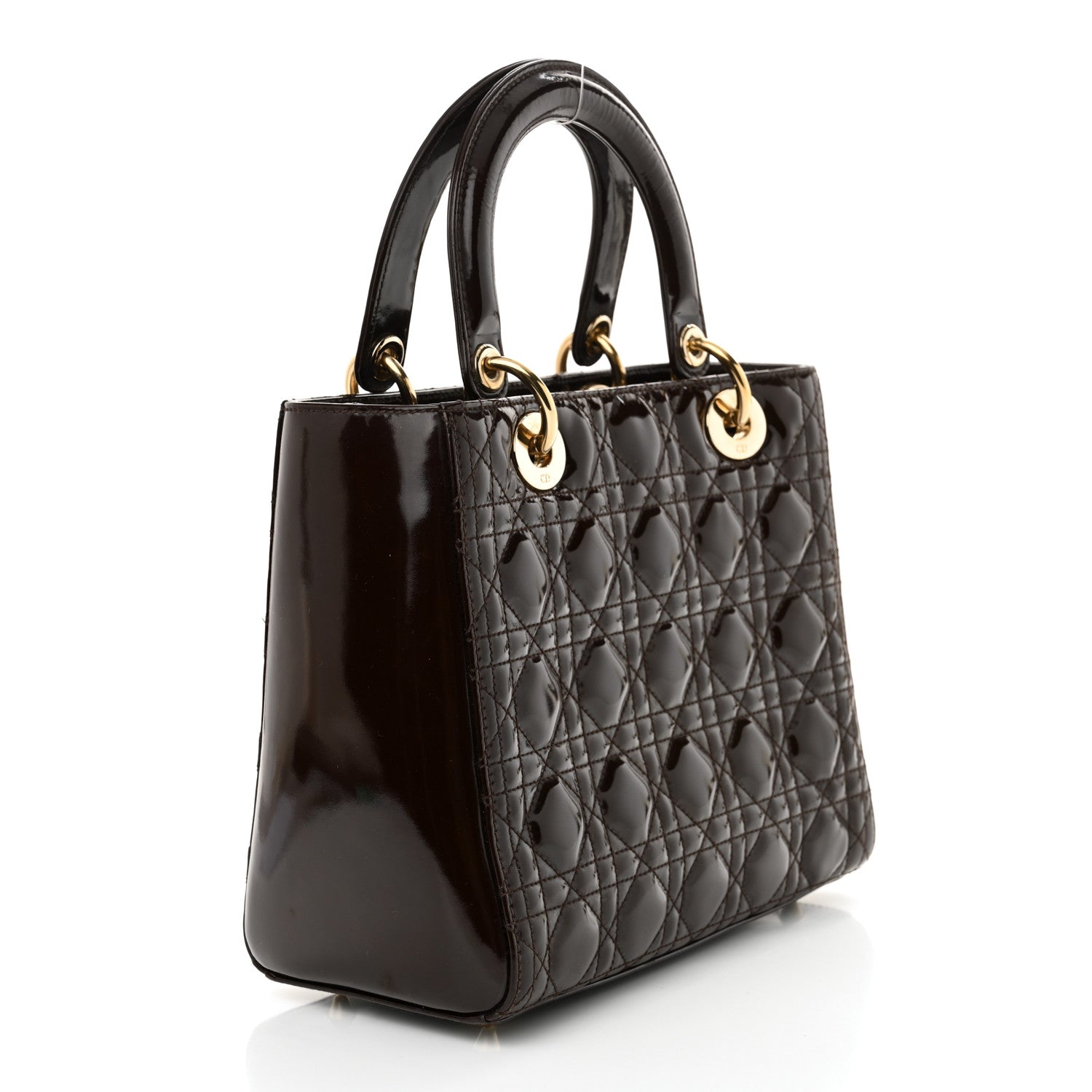 Christian Dior Patent Cannage Medium Lady Dior Dark Brown 3 of 14