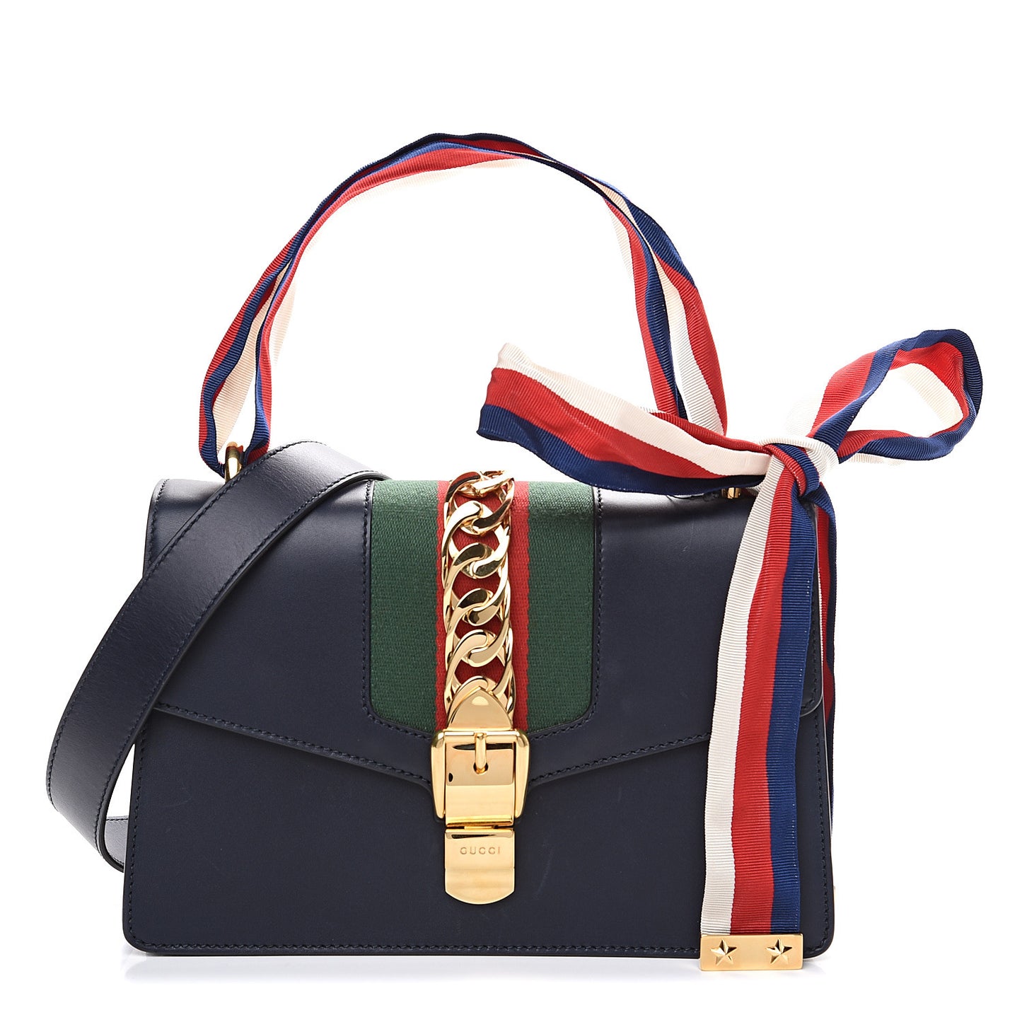 Vitello Fontanella Web Small Sylvie Shoulder Bag Blue Agata