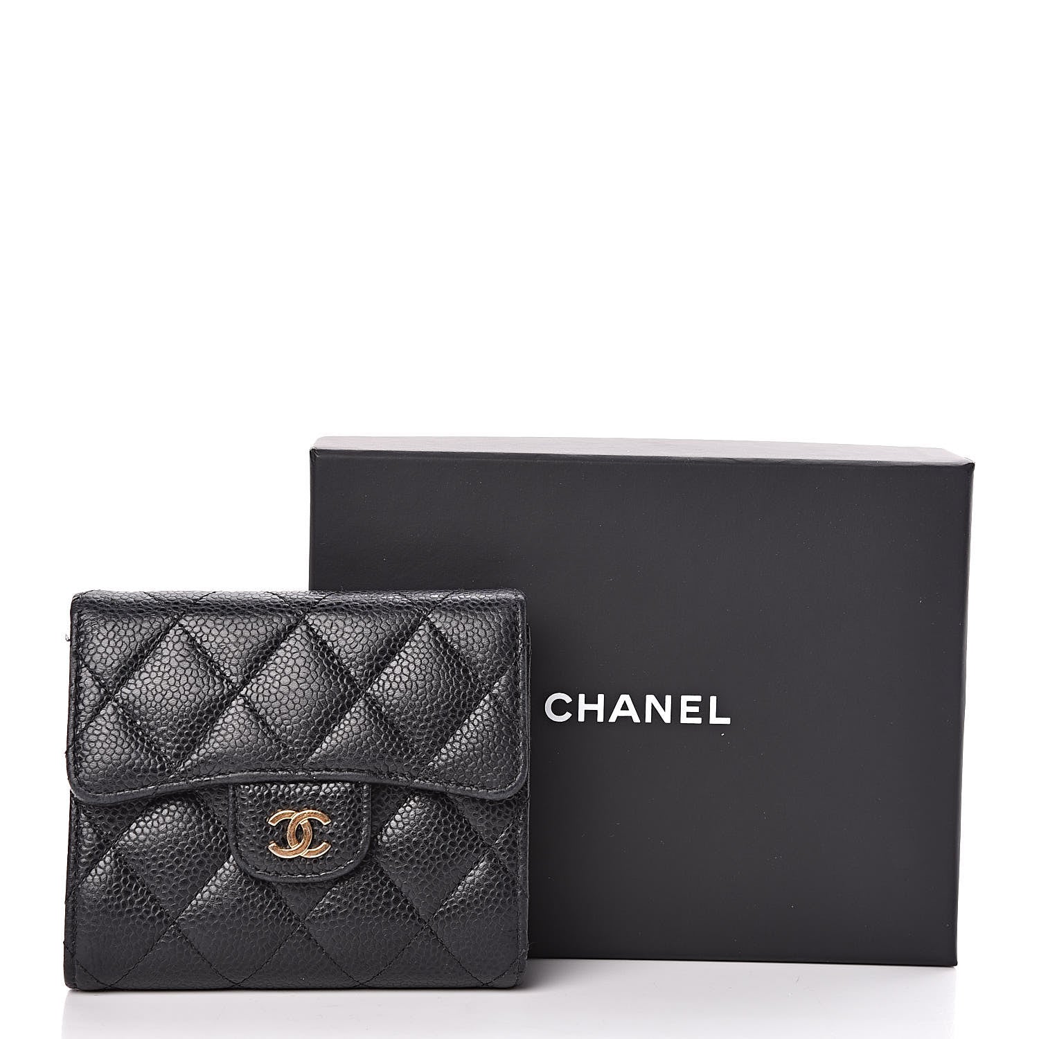 Chanel Caviar Quilted Compact Flap Wallet Black 8 of 8