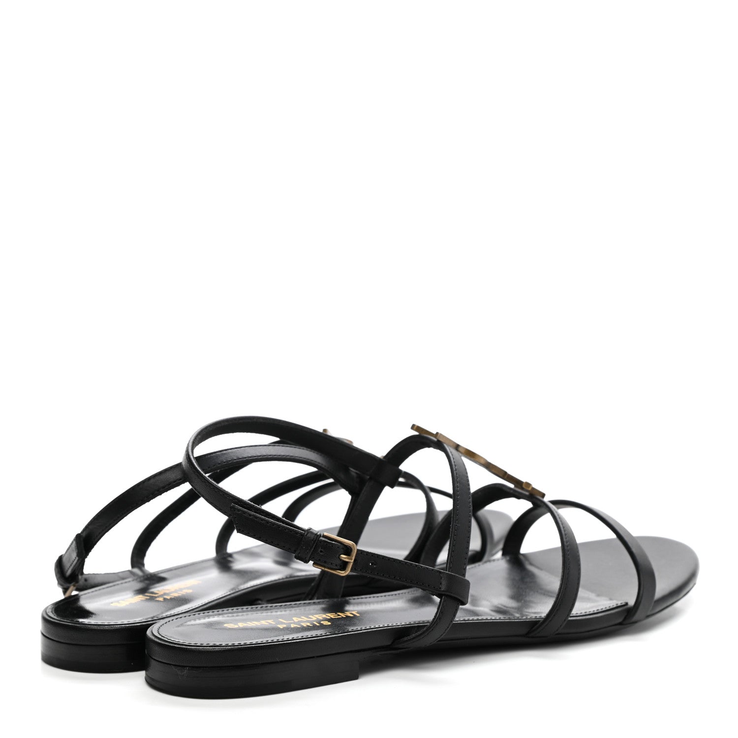 Saint Laurent Patent Calfskin Cassandra Monogram Sandals 39 Black 4 of 11