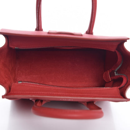 Celine Baby Grained Calfskin Nano Luggage Red 5 of 7