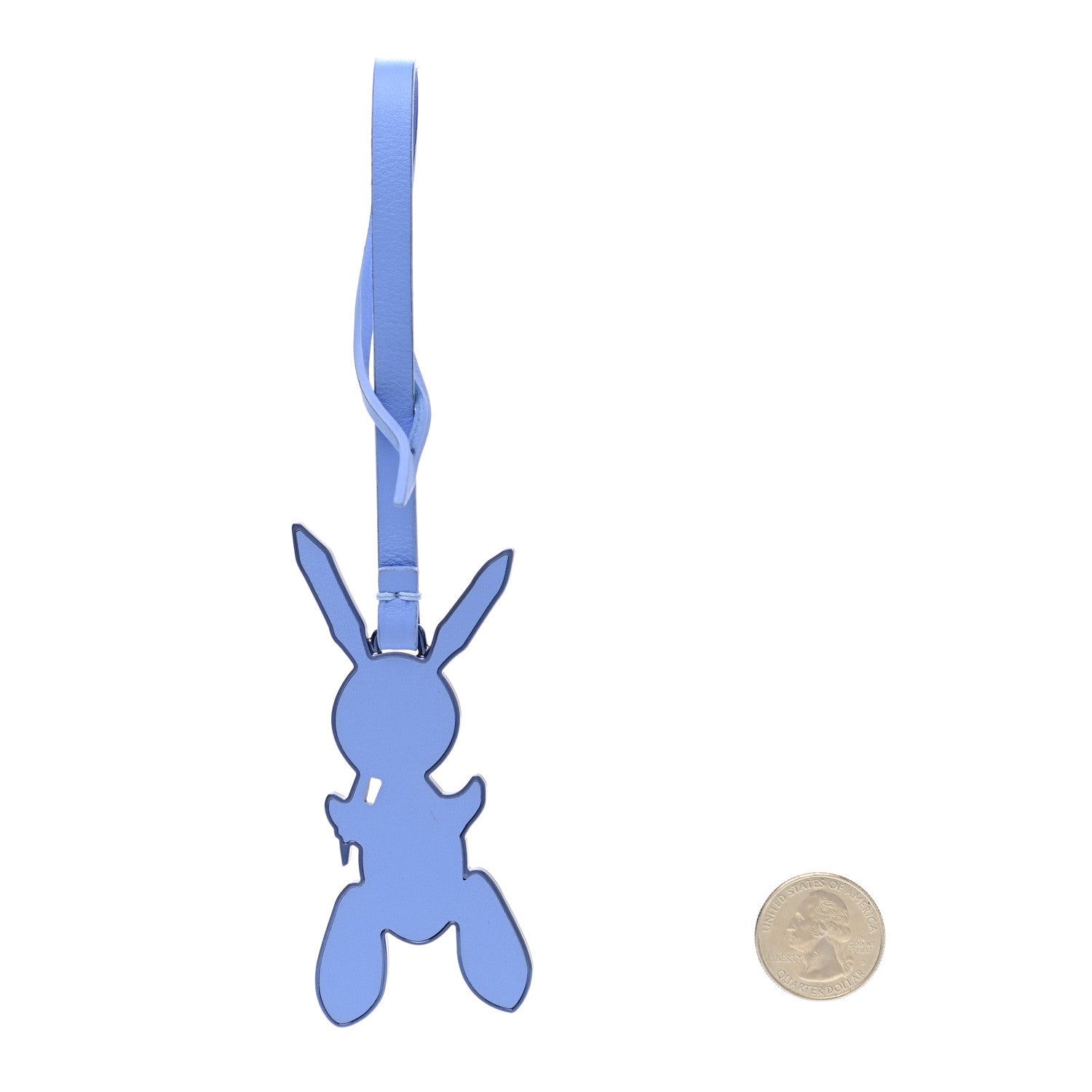 Louis Vuitton Calfskin Jeff Koons Masters LV Rabbit Bag Charm Blue 2 of 4
