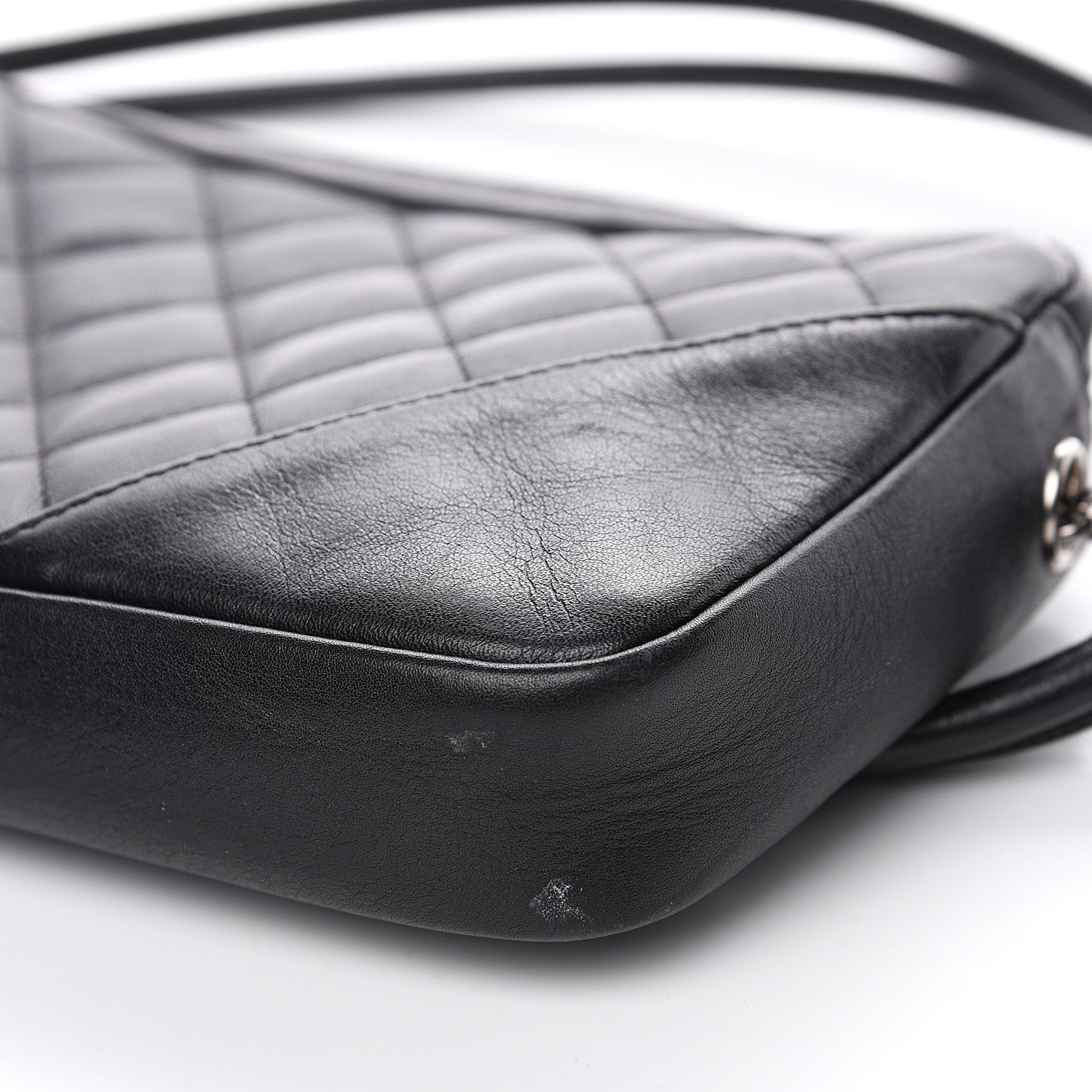 Chanel Calfskin Quilted Cambon Pochette Black White 9 of 13