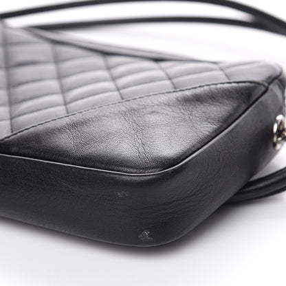 Chanel Calfskin Quilted Cambon Pochette Black White 9 of 13
