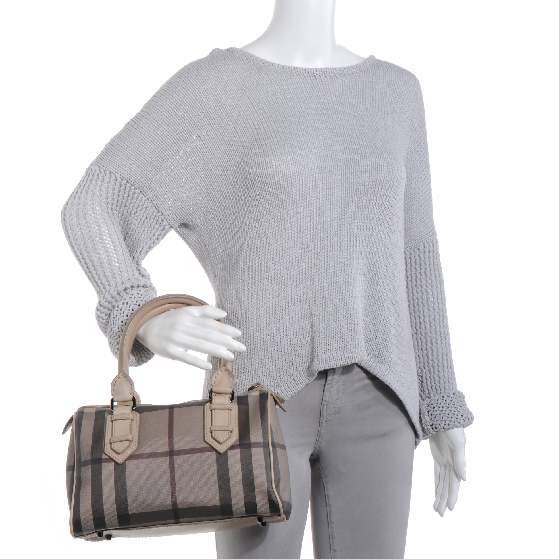 Burberry Smoked Check Small Chester Bowling Bag Trench 2 of 12