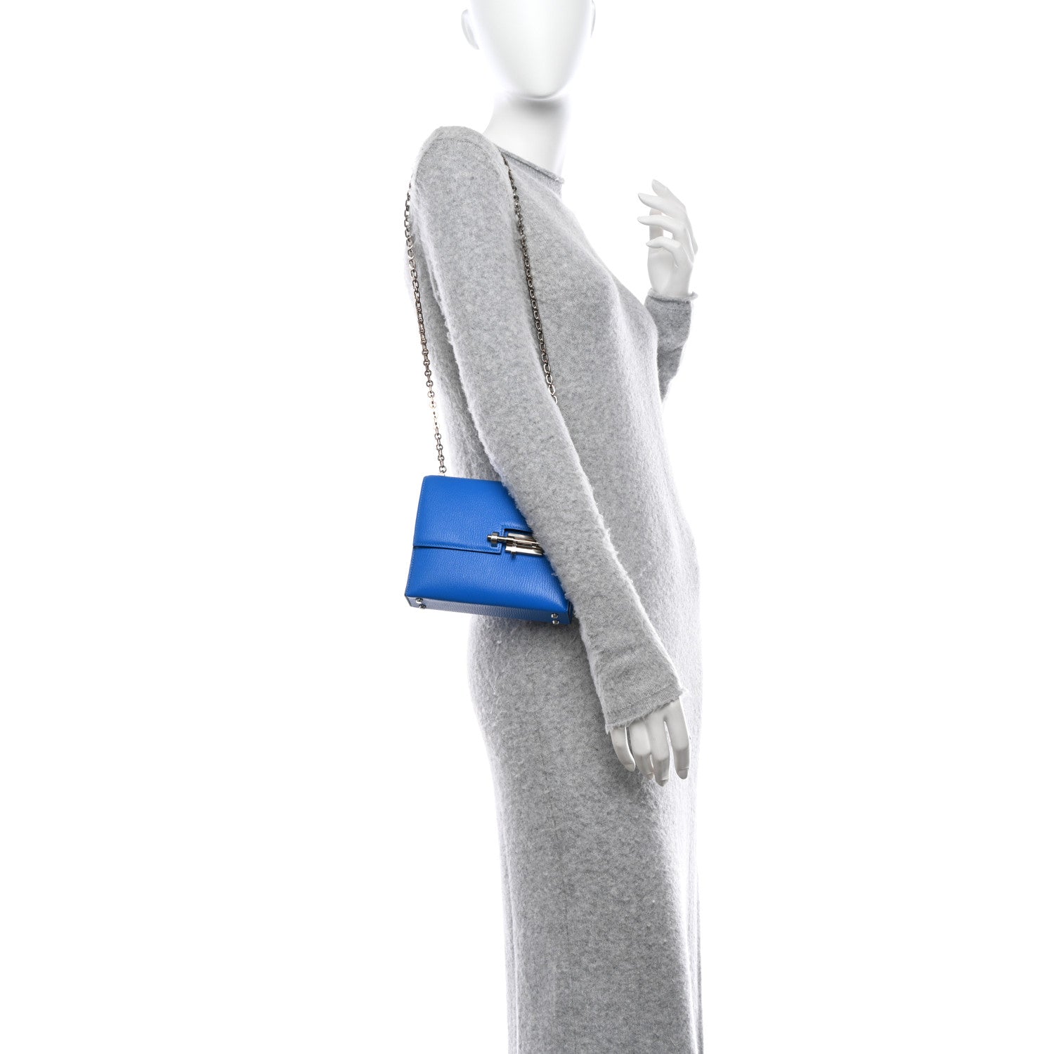 Hermes Chevre Mysore Mini Verrou Chaine Bag Bleu Zanzibar 2 of 11