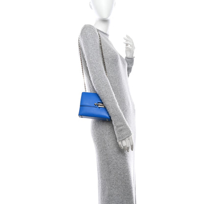 Hermes Chevre Mysore Mini Verrou Chaine Bag Bleu Zanzibar 2 of 11