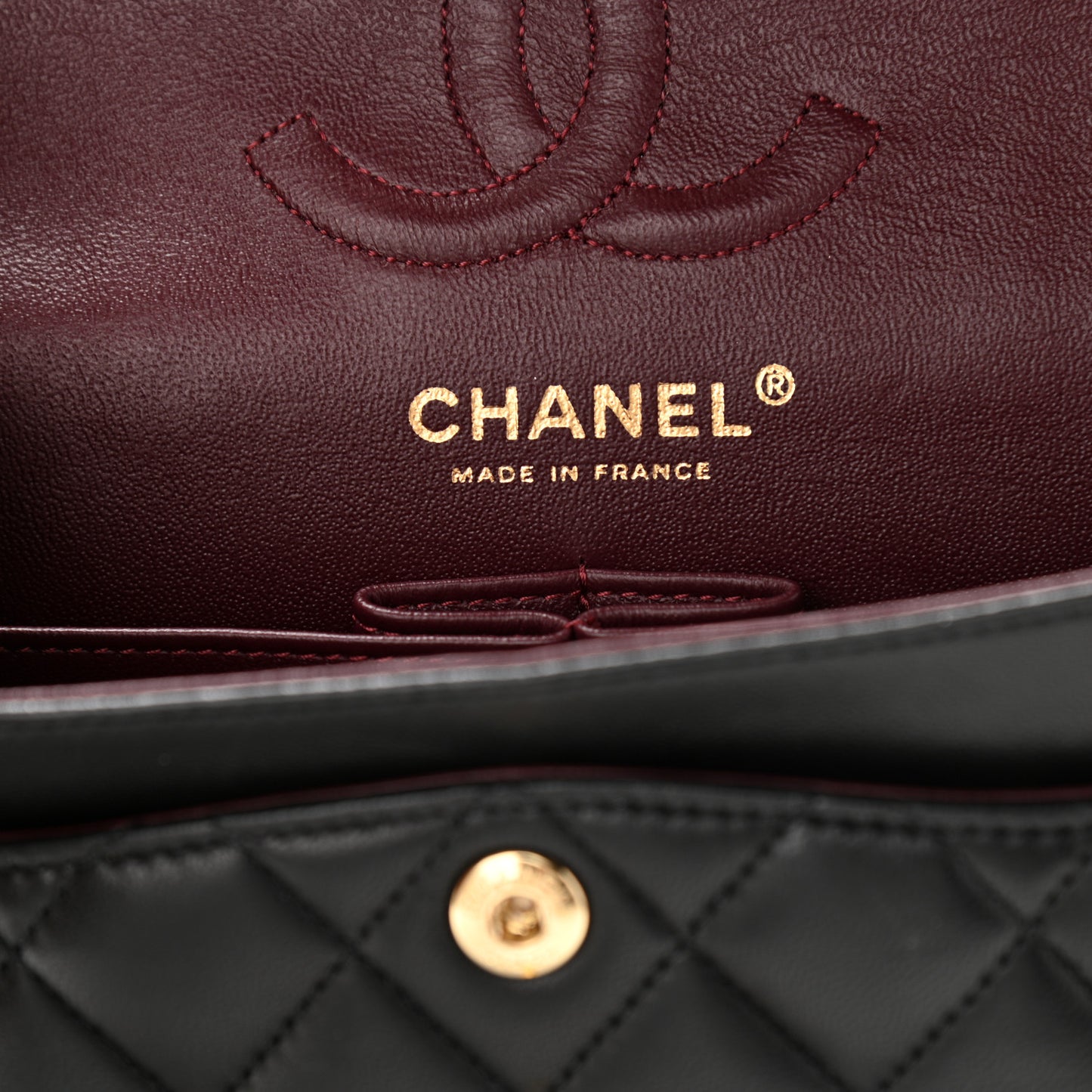 Lambskin Quilted Small Double Flap Black