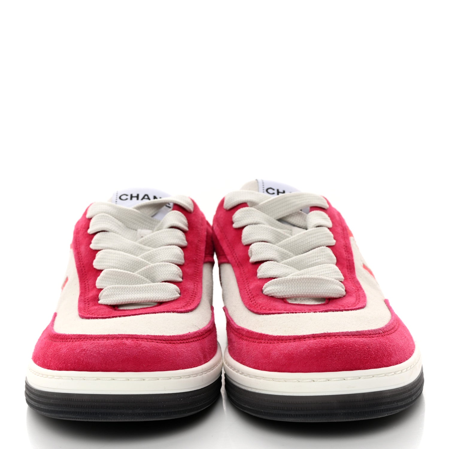 Chanel Suede Kidskin Womens CC Sneakers 40 Dark Pink White 2 of 8