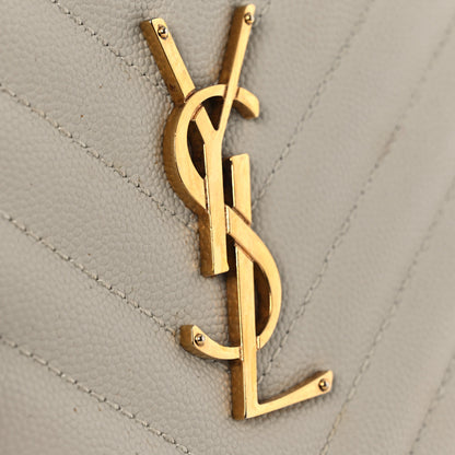 Saint Laurent Grain De Poudre Matelasse Chevron Quilted Round Vinyle Camera Bag Crema Soft 36 of 40