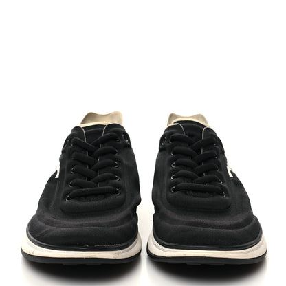 Chanel Lycra CC Sneakers 38.5 Black 2 of 8