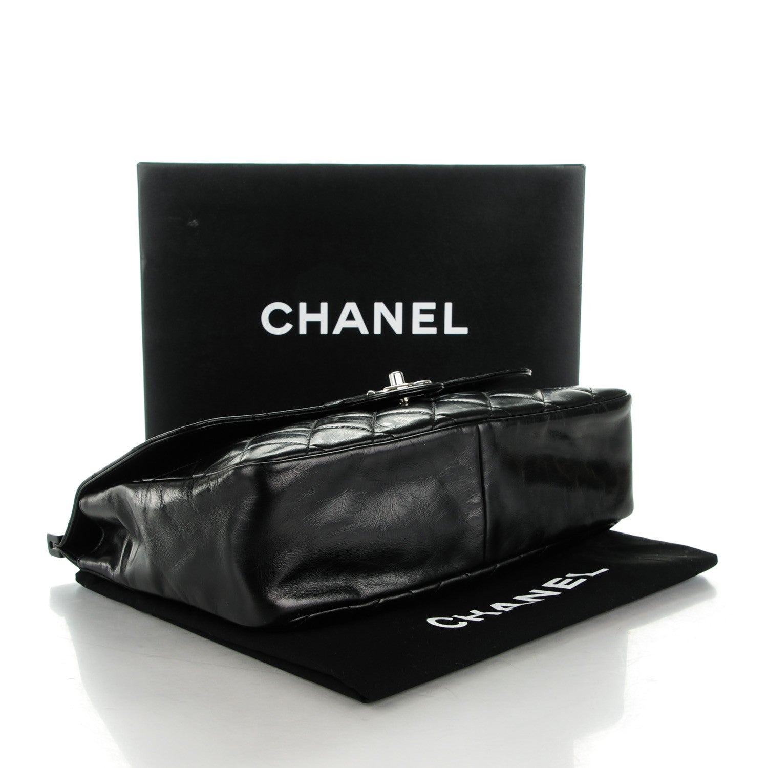 Chanel Glazed Calfskin Quilted Small CC Delivery Tote Black 4 of 8