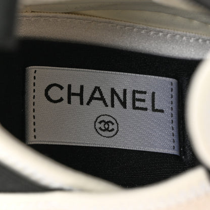 Chanel Velvet Calfskin Mixed Fibers CC Sneakers 36 Ivory Black 7 of 10