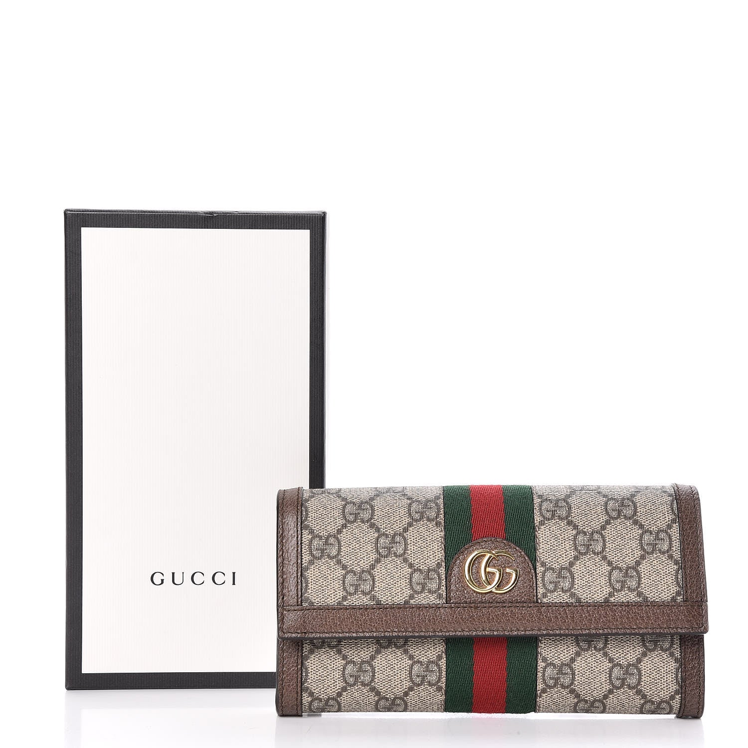 Gucci GG Supreme Monogram Web Ophidia Continental Wallet Brown 8 of 8