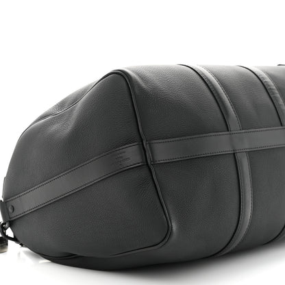 Louis Vuitton Grained Calfskin Aerogram Keepall Bandouliere 40 Black 7 of 16