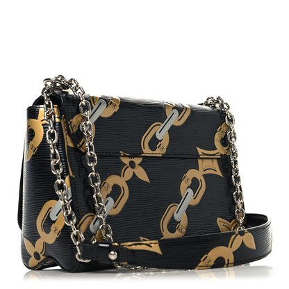 Louis Vuitton Epi Chain Flower Twist Shoulder Bag MM Black 3 of 13