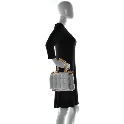 Bottega Veneta Lambskin Maxi Intreccio Padded Chain Cassette Crossbody Bag White 2 of 9