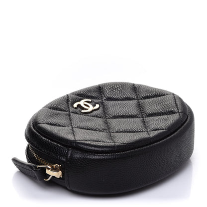 Chanel Caviar Quilted Zip Around Classic Coin Purse Black 4 of 9