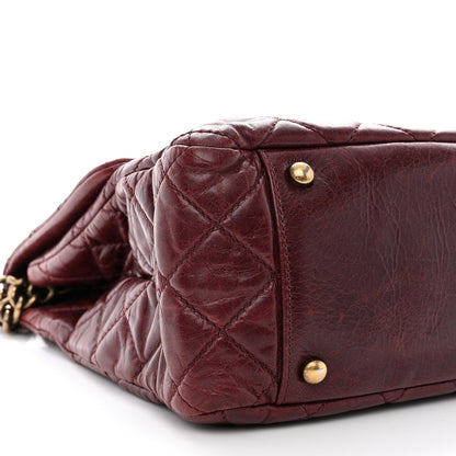 Chanel Glazed Calfskin Castle Rock Large Flap Burgundy 9 of 10