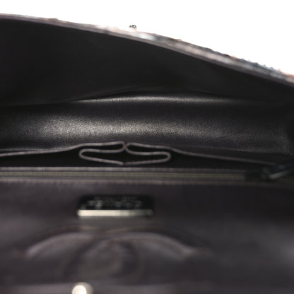 Chanel Metallic Snakeskin Medium Double Flap Black Grey Brown 4 of 10