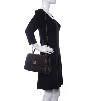 Chanel Caviar Quilted Small Coco Handle Flap Dark Brown 2 of 11