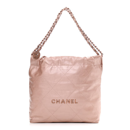 Chanel Metallic Calfskin Quilted Small Chanel 22 Pink 3 of 11
