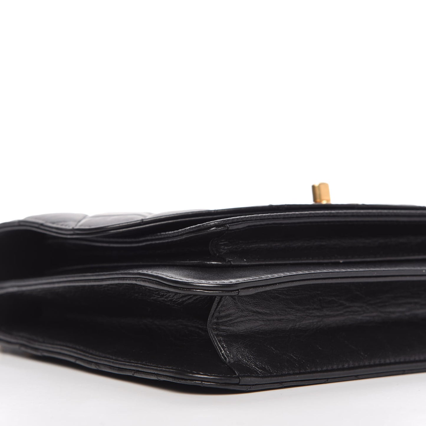 Calfskin Caviar Quilted Chain Handle Flap Black