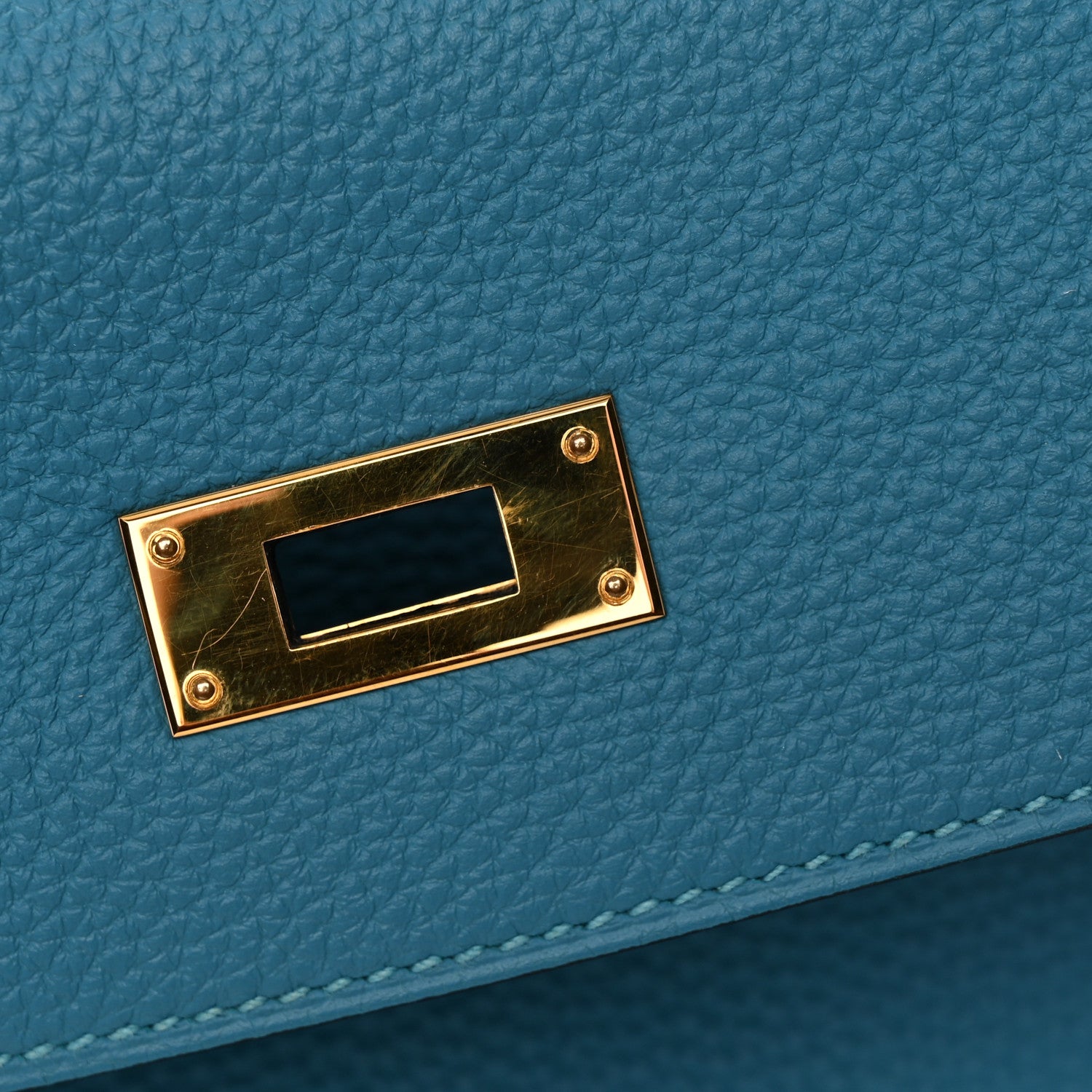 Hermes Togo Kelly Retourne 32 Turquoise 14 of 16