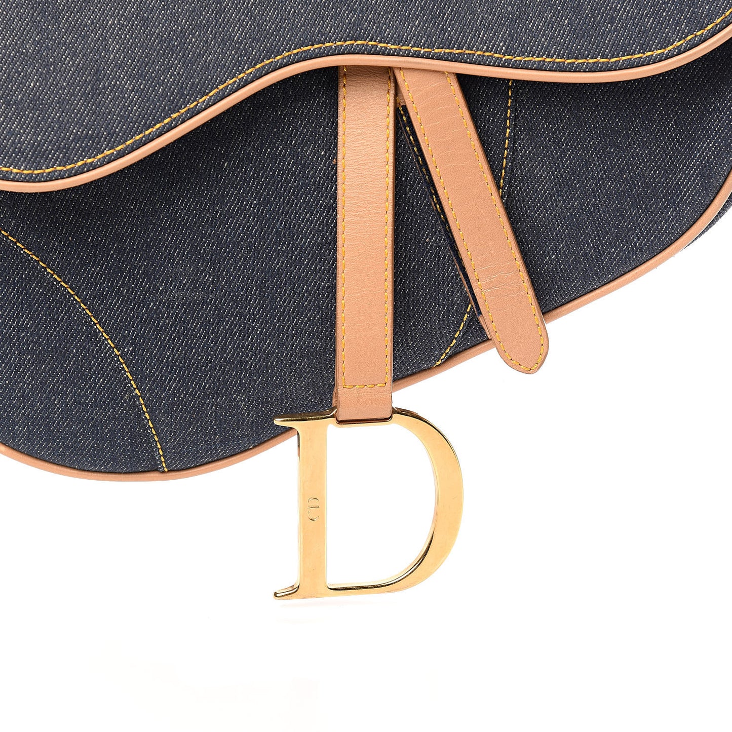 Denim Calfskin Saddle Bag Blue