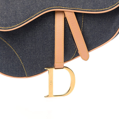 Christian Dior Denim Calfskin Saddle Bag Blue 10 of 10