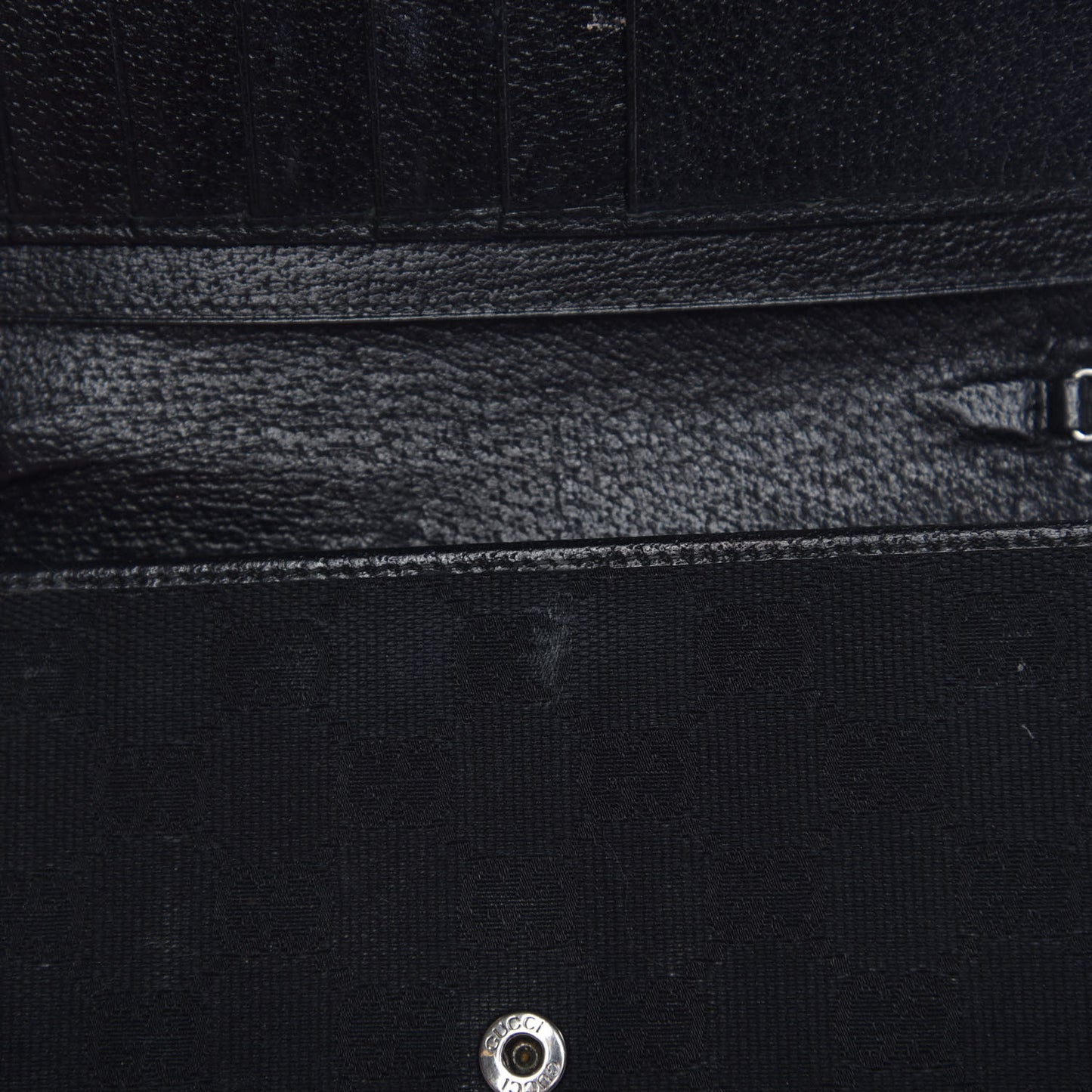 Monogram Metal Bar Chain Wallet Black