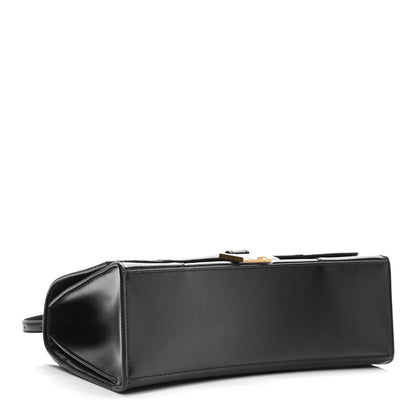 Balenciaga Shiny Box Calfskin Medium Hourglass Top Handle Bag Black 4 of 10