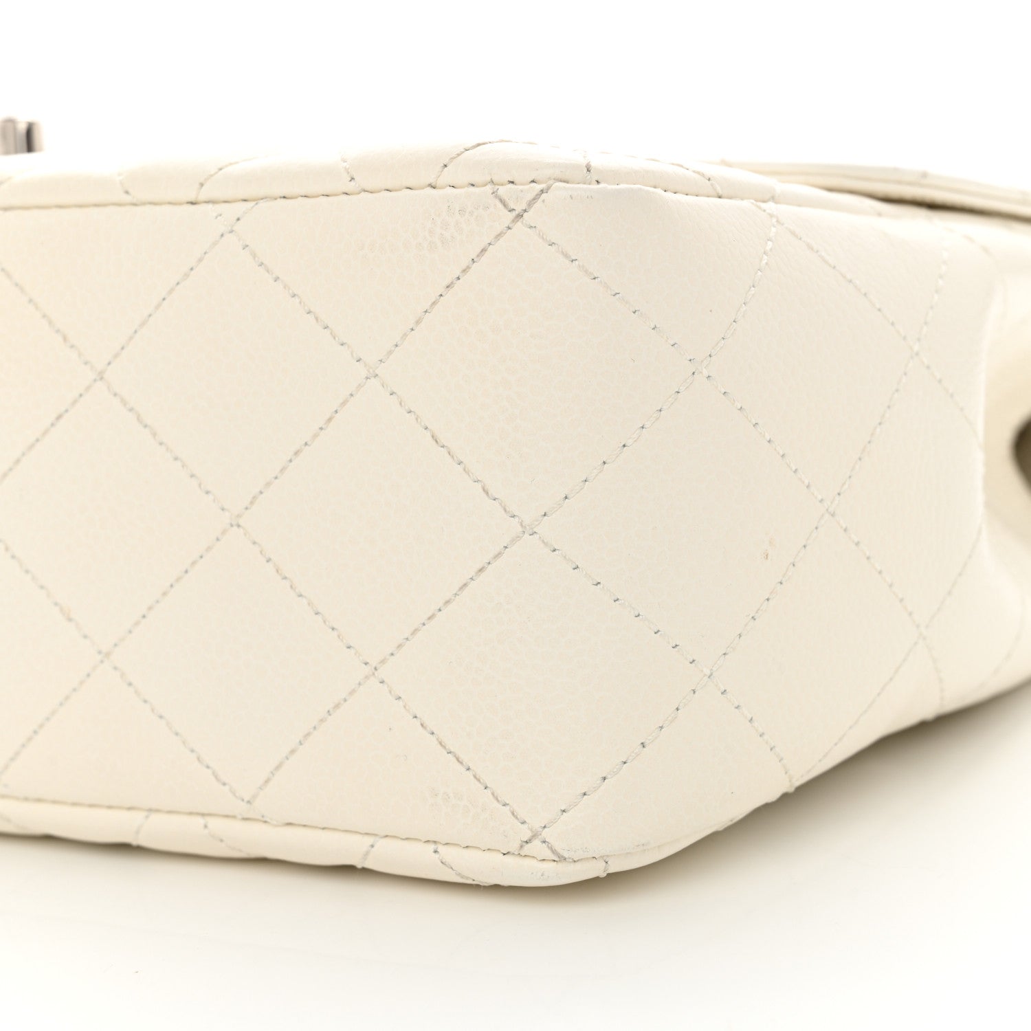 Chanel Caviar Quilted Jumbo Single Flap White 10 of 14