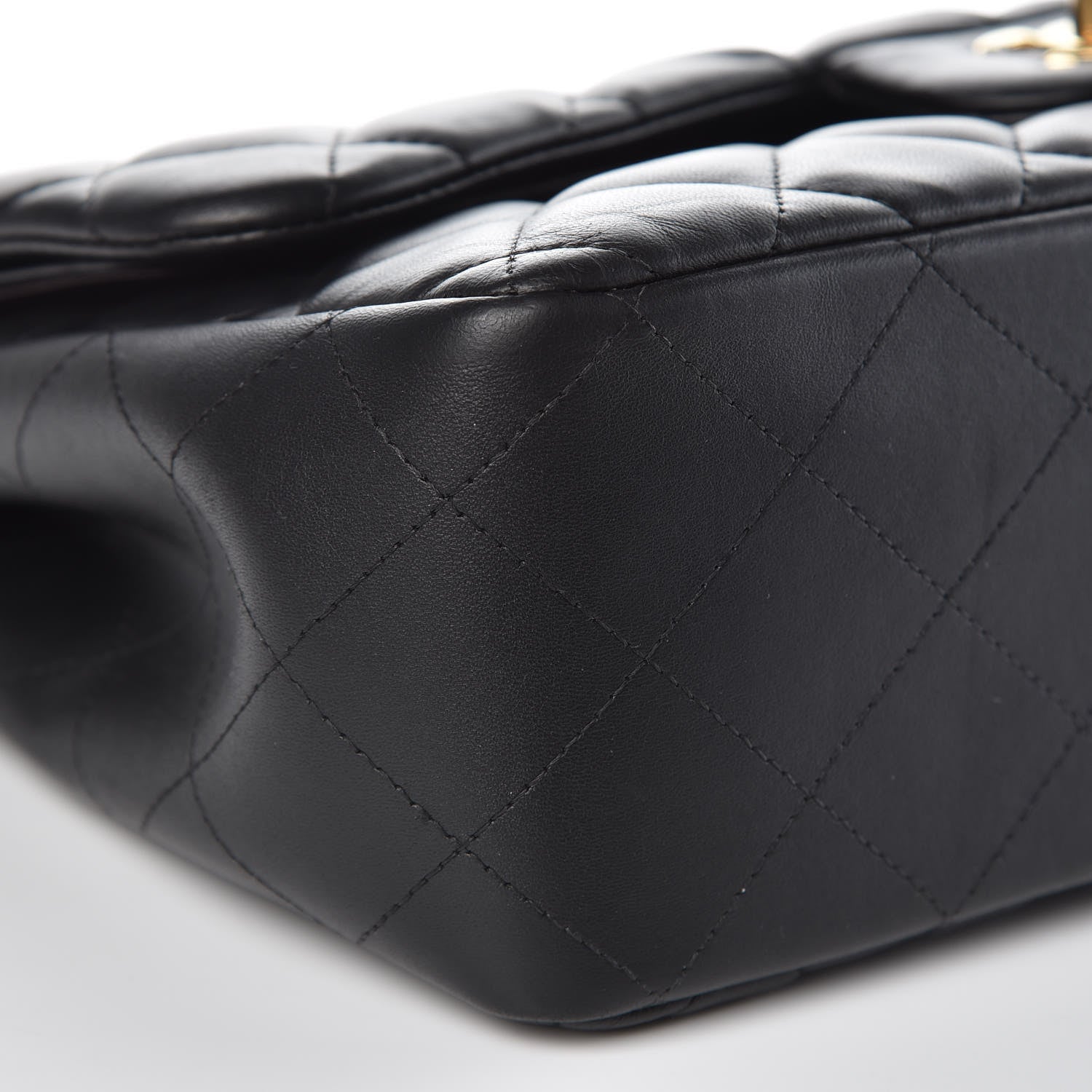 Chanel Lambskin Quilted Jumbo Double Flap Black 5 of 12