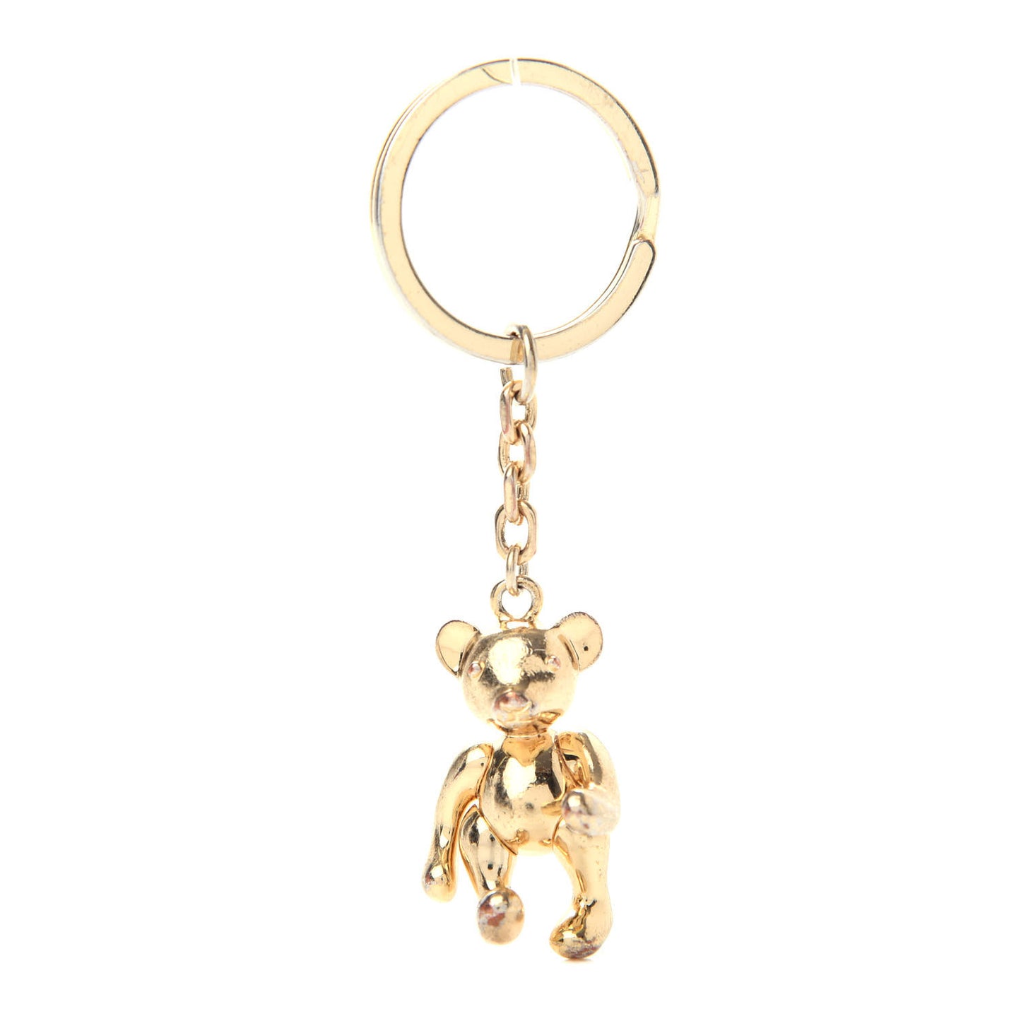 Metallic Thomas Bear Key Ring Gold