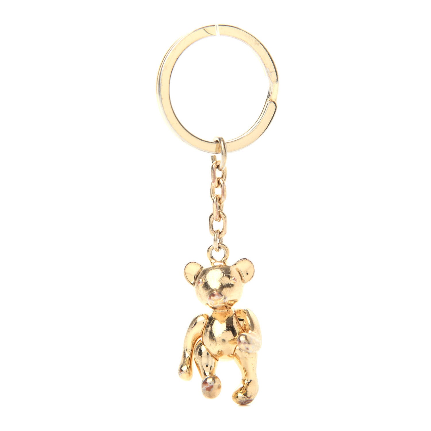 Burberry Metallic Thomas Bear Key Ring Gold 1 of 3