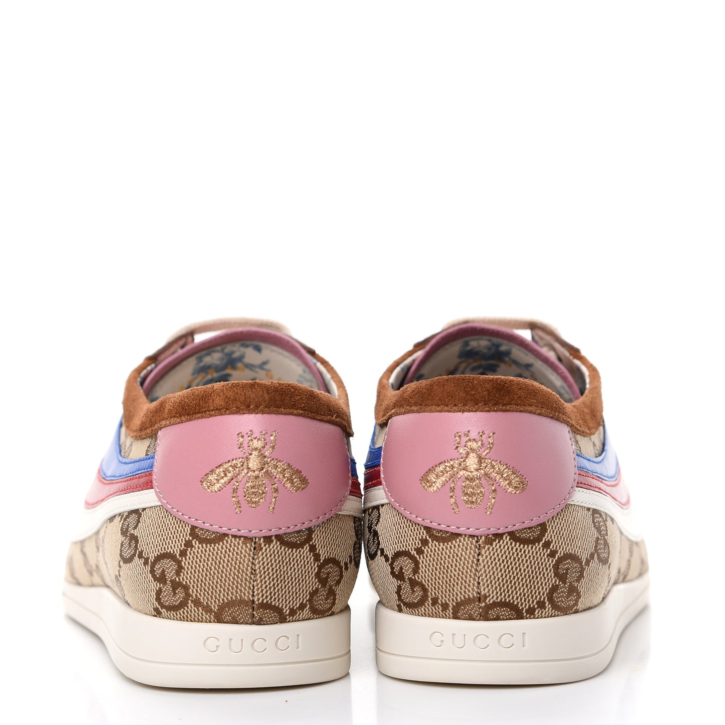 Suede Monogram Web Womens Falacer Sneakers 40 Nocciola Beige Mystic White Hibiscus Red