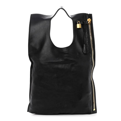 Tom Ford Ramskin Large Alix Padlock Zip Shoulder Bag Black 3 of 9