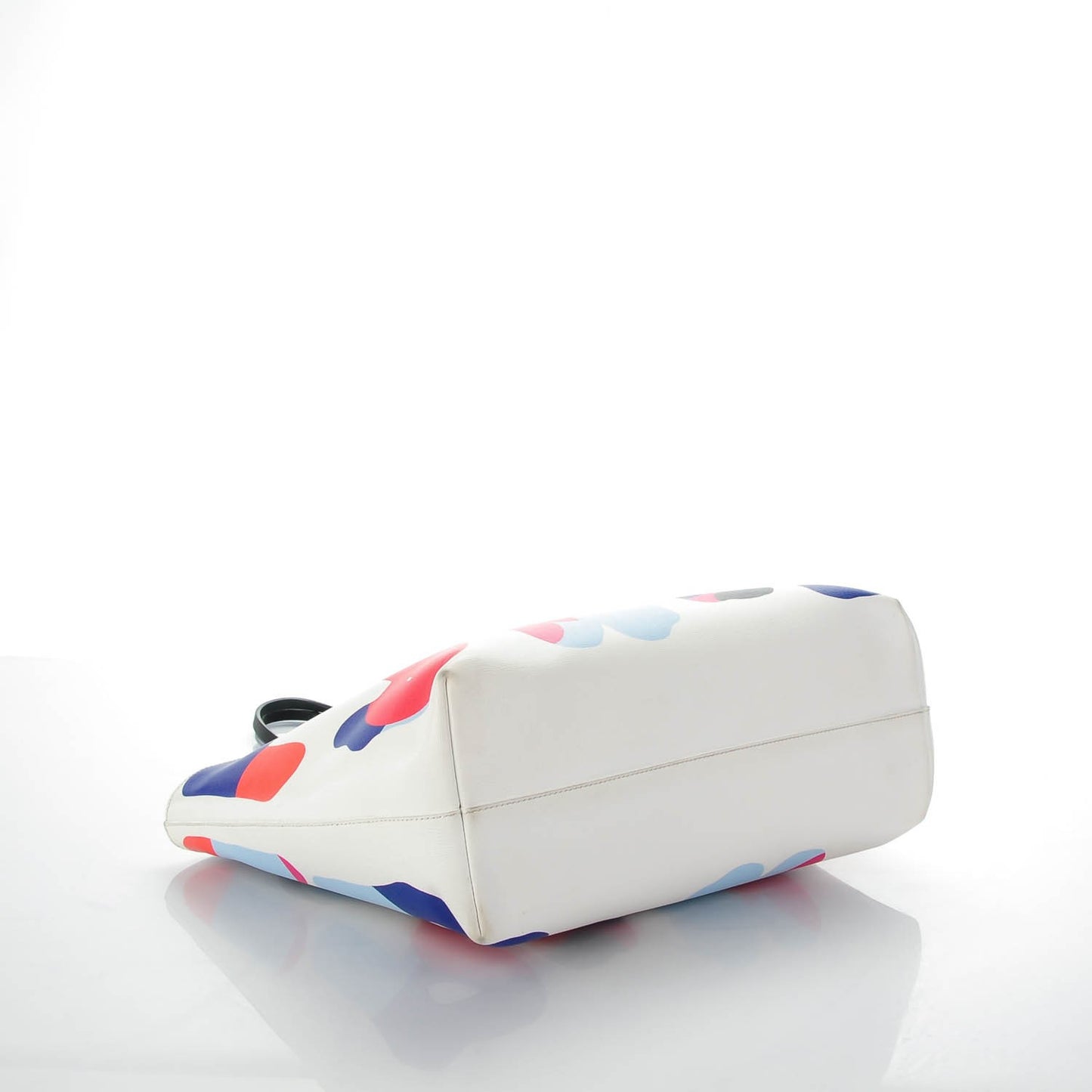 Vitello Elite Roma Print Signature Roll Tote White Multicolor