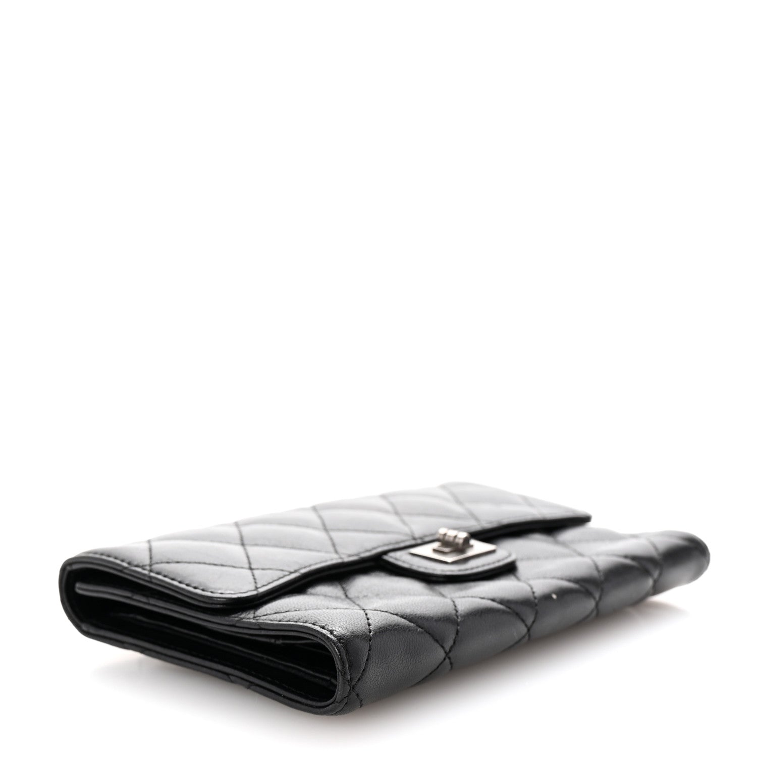 Chanel Aged Calfskin Quilted Large Reissue Gusset Flap Wallet Black 4 of 8