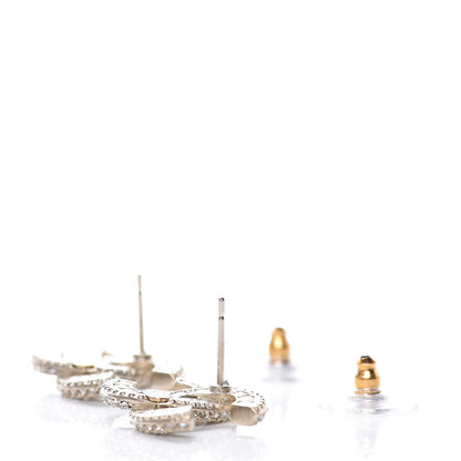 Chanel Crystal CC Earrings Light Gold 4 of 5
