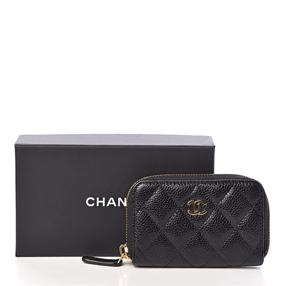 Chanel Caviar Quilted Zip Coin Purse Black 8 of 8